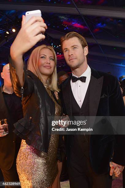 Actor Chris Hemsworth attends the Universal, NBC, Focus Features, E! sponsored by Chrysler viewing and after party with Gold Meets Golden held at The...