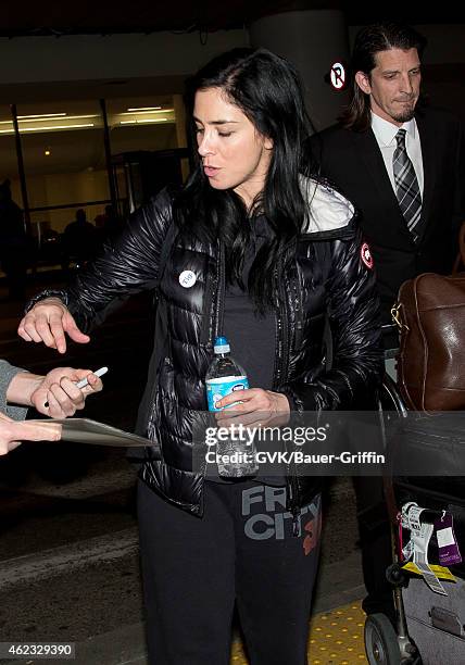 Sarah Silverman seen at LAX on January 26, 2015 in Los Angeles, California.