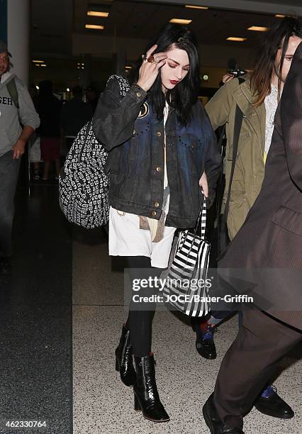 Frances Bean Cobain is seen at LAX on January 26, 2015 in Los Angeles, California.