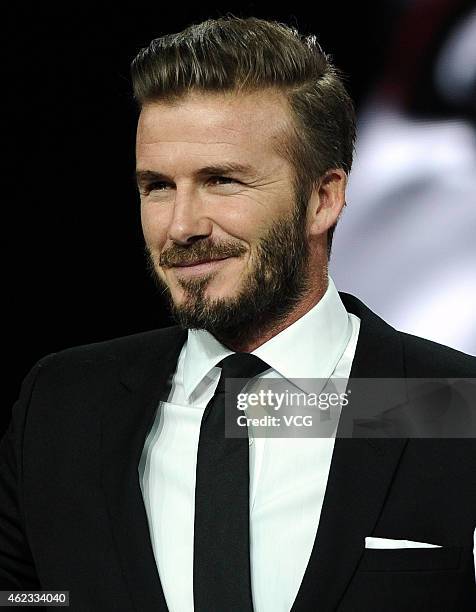 David Beckham attends activity of Jaguar on January 23, 2015 in Shanghai, China.