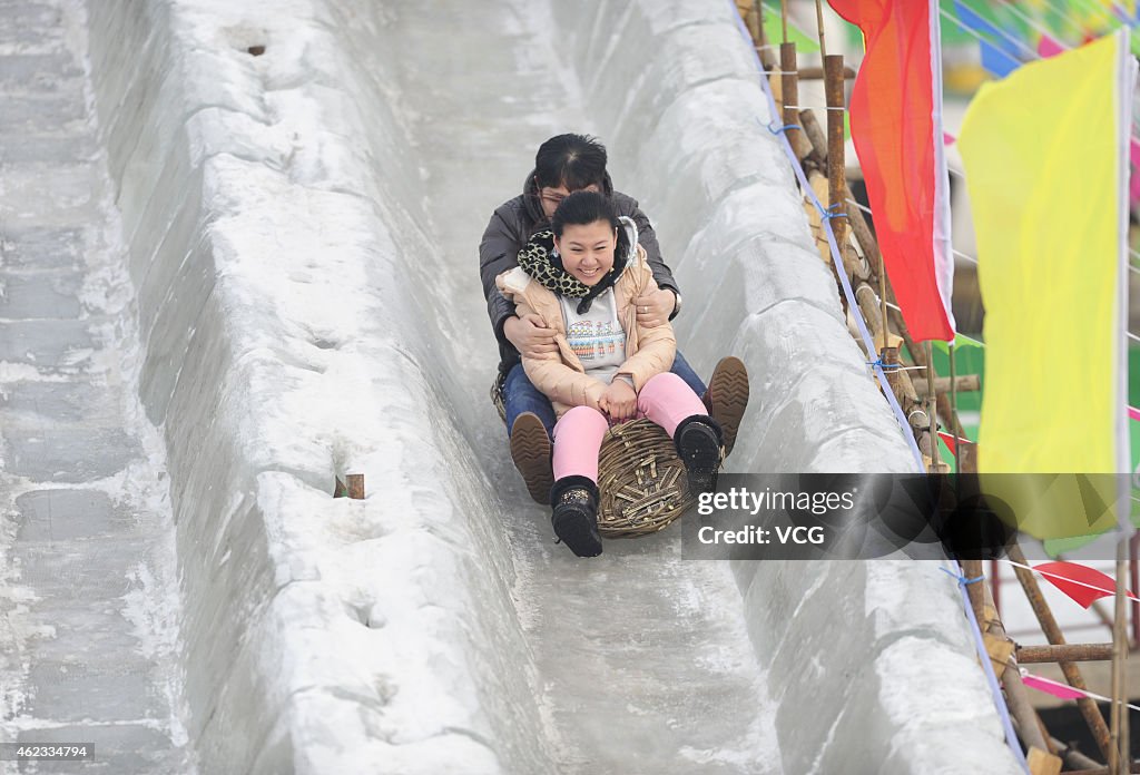228-meter-long Ice Sliding Board In Shenyang