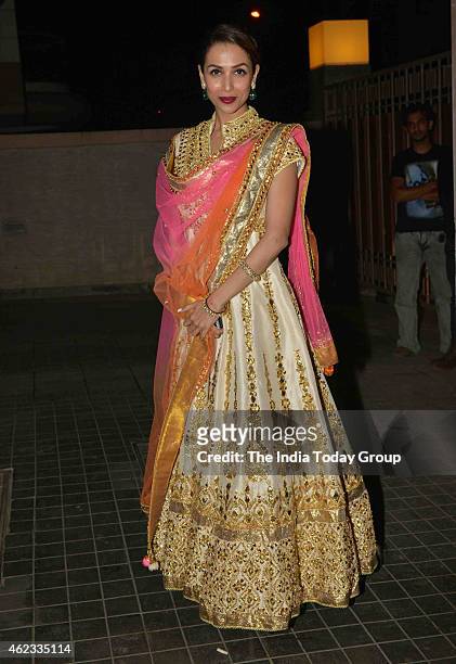 Malaika Arora Khan at Soha Ali Khan and Kunal Khemus wedding reception in Mumbai.