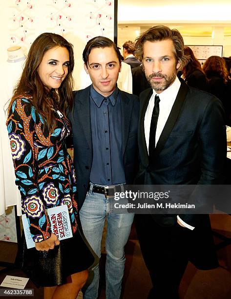 Laure Heriard Dubreuil and Aaron Young attend Le Bon Marche X The Webster Miami White Collection Launch at Le Bon Marche on January 26, 2015 in...