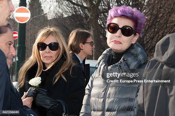 Antonia DellAtte and Ana Obregon attend the funeral service for Princess Sandra Torlonia, grand daughter of King Alfonso XIII of Spain on January 08,...