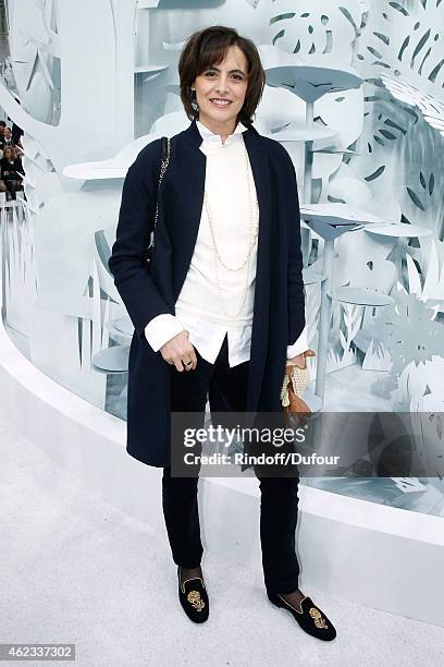 Ines de La Fressange attends the Chanel show as part of Paris Fashion Week Haute Couture Spring/Summer 2015 on January 27, 2015 in Paris, France.