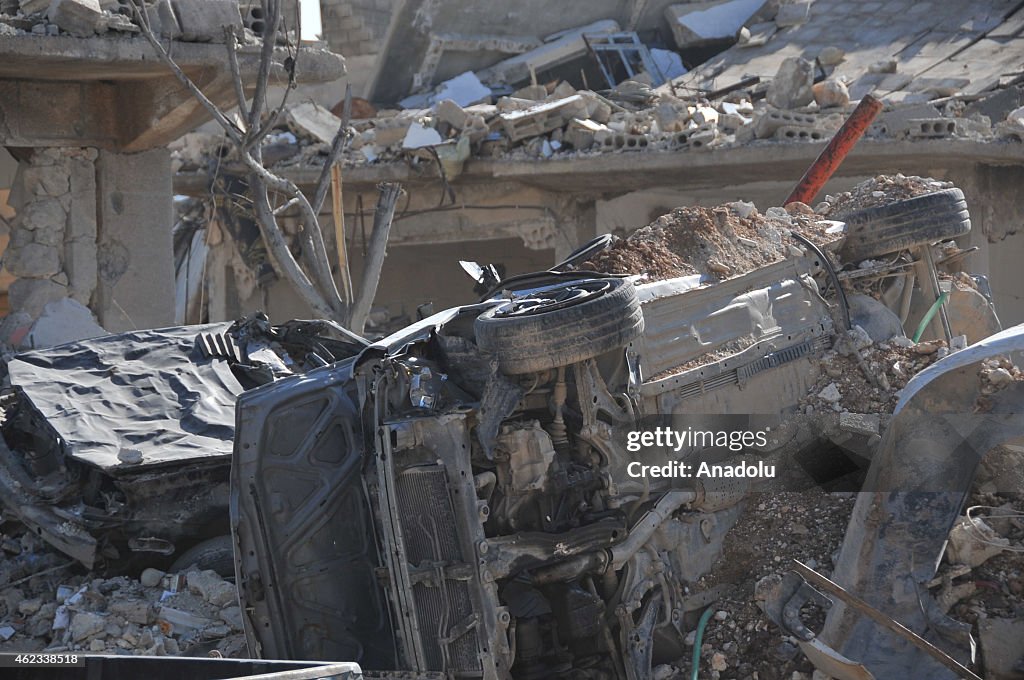 Wreckage of buildings after Kobani freed from ISIL