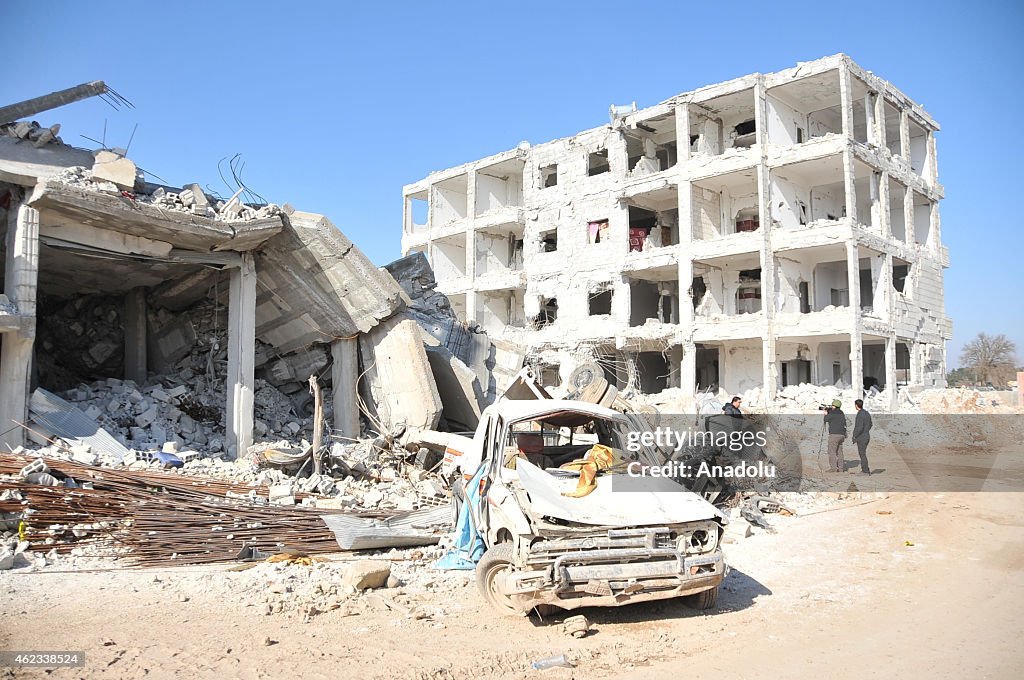 Wreckage of buildings after Kobani freed from ISIL