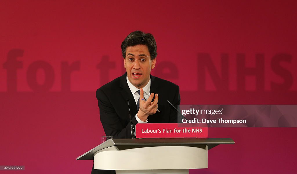 Labour Leader Ed Miliband Delivers A Speech About The Future Of The NHS