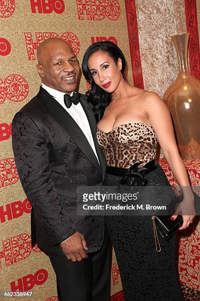 Former boxer Mike Tyson and Kiki Tyson attends HBO's Post 2014 Golden Globe Awards Party held at Circa 55 Restaurant on January 12, 2014 in Los...