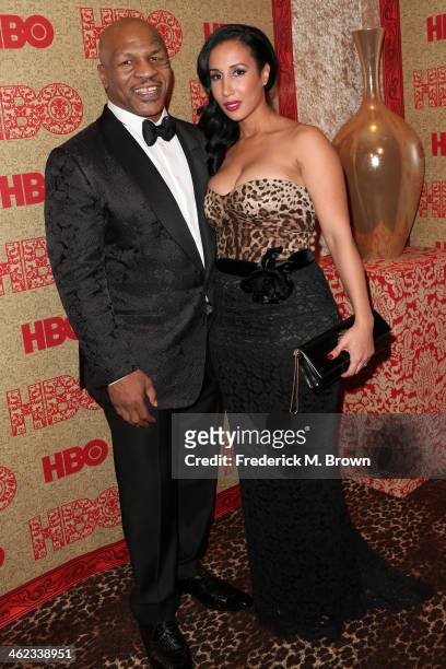 Former boxer Mike Tyson and Kiki Tyson attends HBO's Post 2014 Golden Globe Awards Party held at Circa 55 Restaurant on January 12, 2014 in Los...