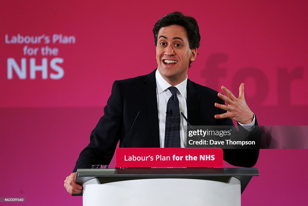 Labour Leader Ed Miliband Delivers A Speech About The Future Of The NHS