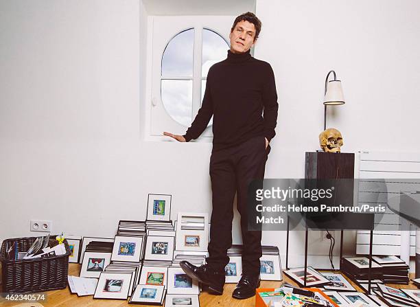 Singer and actor Marc Lavoine is photographed for Paris Match on January 11, 2015 in Paris, France.