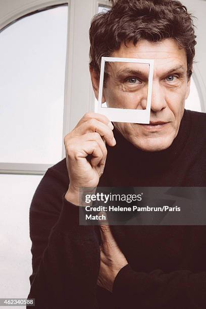 Singer and actor Marc Lavoine is photographed for Paris Match on January 11, 2015 in Paris, France.