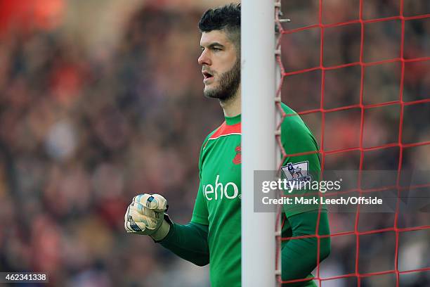 Southampton goalkeeper, Fraser Forster during the FA Cup Fourth Round match between Southampton and Crystal Palace at St Mary's Stadium on January...