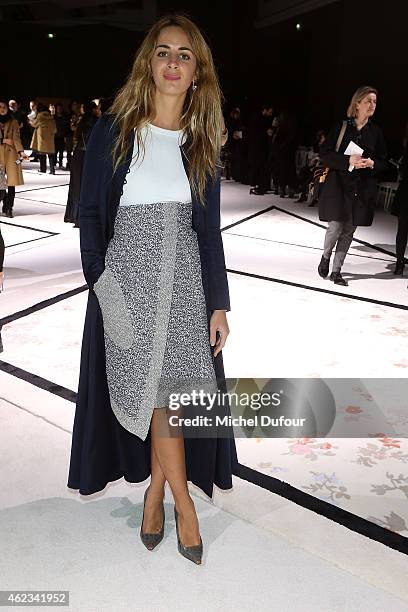 Alexia Niedzielski attends the Giambattista Valli show as part of Paris Fashion Week Haute Couture Spring/Summer 2015 on January 26, 2015 in Paris,...