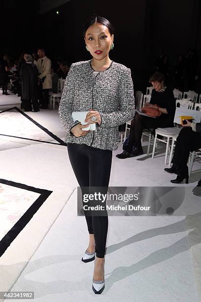 Bao Bao Wan attends the Giambattista Valli show as part of Paris Fashion Week Haute Couture Spring/Summer 2015 on January 26, 2015 in Paris, France.