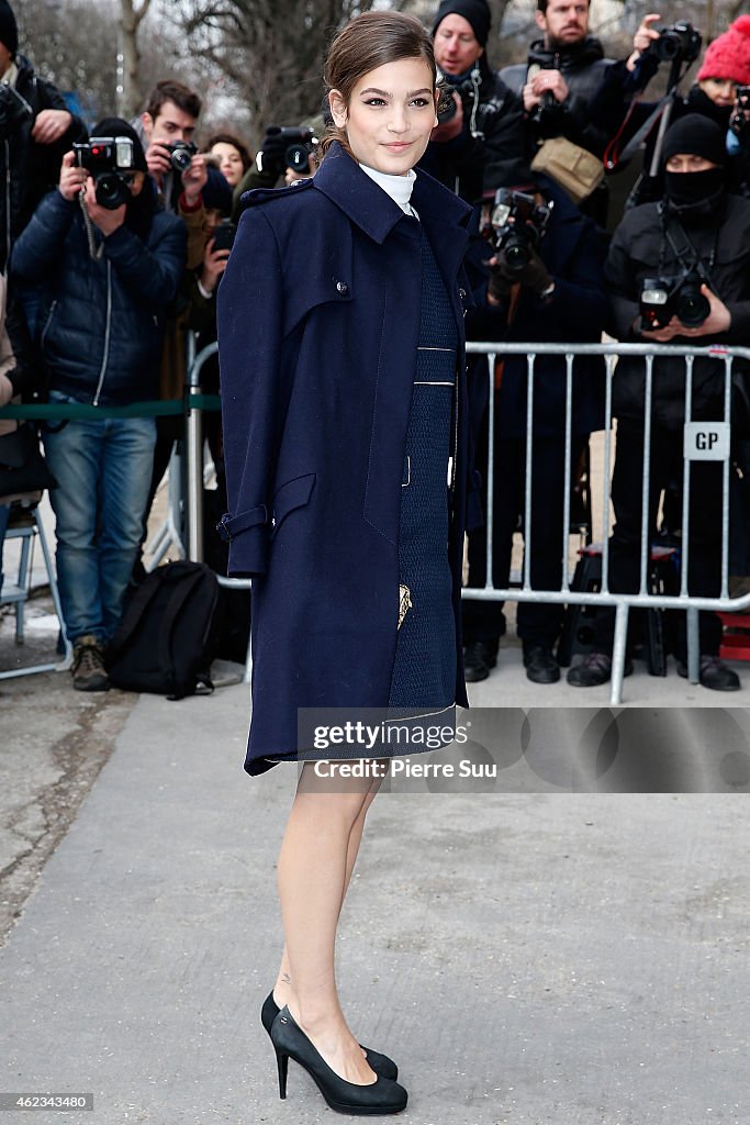 Chanel : Outside Arrivals - Paris Fashion Week - Haute Couture S/S 2015