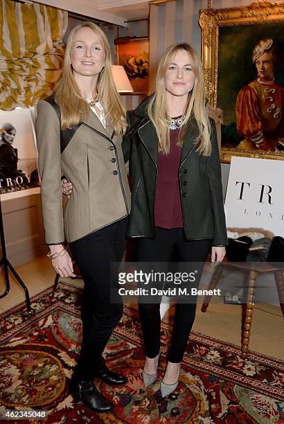 Rosie van Cutsem and Lucia Ruck Keene attend a lunch hosted by Katie Readman for luxury outerwear brand TROY London at 5 Hertford Street on January...