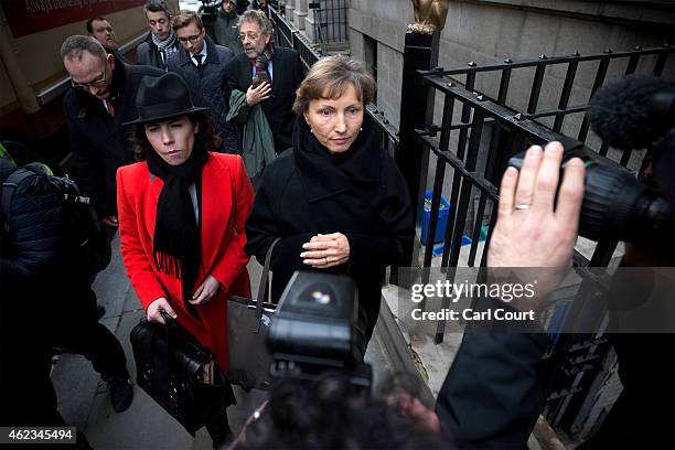 Marina Litvinenko, the widow of former KGB agent Alexander Litvinenko leaves the High Court after attending the first day of the inquiry into her...