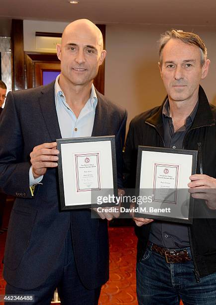 Mark Strong winner of the Best Actor Award and Ivo van Hove with the Best Director Award both for 'A View From The Bridge' at the 2015 Critics'...