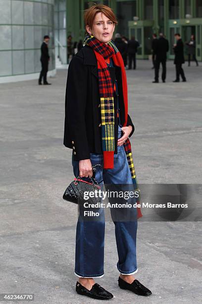 Stella Tennant attends the Chanel show as part of Paris Fashion Week Haute-Couture Spring/Summer 2015 on January 27, 2015 in Paris, France.