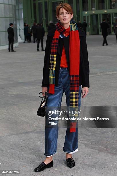 Stella Tennant attends the Chanel show as part of Paris Fashion Week Haute-Couture Spring/Summer 2015 on January 27, 2015 in Paris, France.