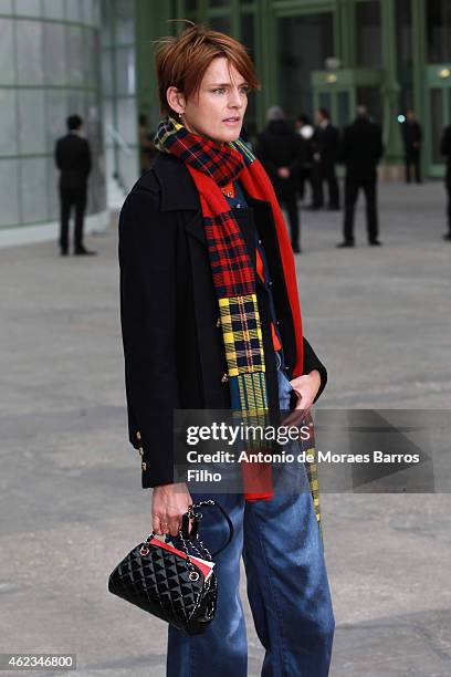 Stella Tennant attends the Chanel show as part of Paris Fashion Week Haute-Couture Spring/Summer 2015 on January 27, 2015 in Paris, France.