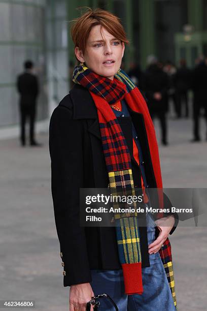 Stella Tennant attends the Chanel show as part of Paris Fashion Week Haute-Couture Spring/Summer 2015 on January 27, 2015 in Paris, France.