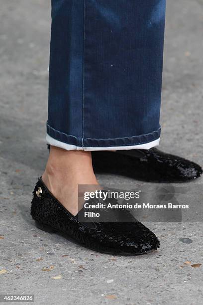 Stella Tennant attends the Chanel show as part of Paris Fashion Week Haute-Couture Spring/Summer 2015 on January 27, 2015 in Paris, France.