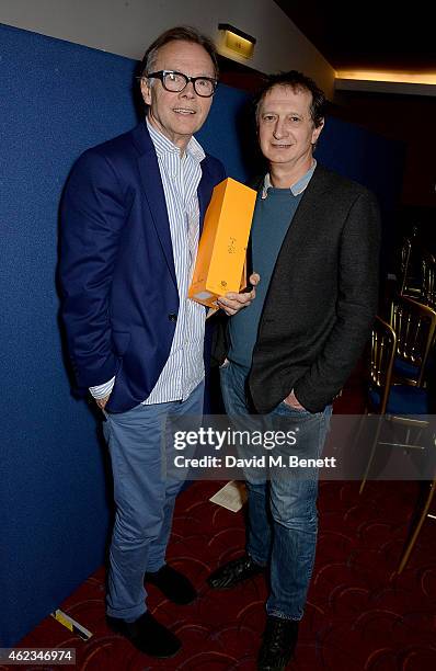 Jonathan Kent and David Lan attend the 2015 Critics' Circle Theatre Awards at The Prince of Wales Theatre on January 27, 2015 in London, England.