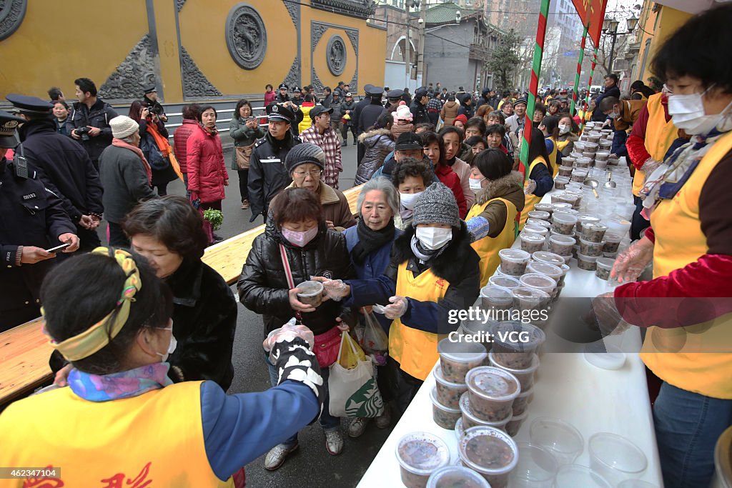 People Line Up For Free Laba Congee During Laba Festival