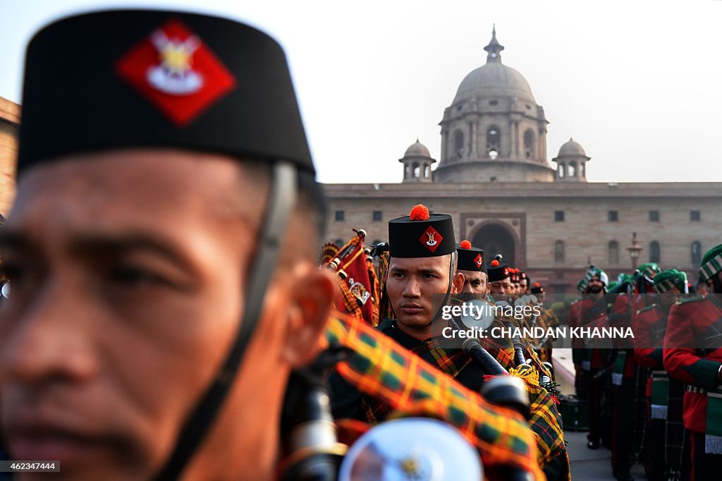 INDIA-DEFENCE-BEATING RETREAT-REHEARSAL