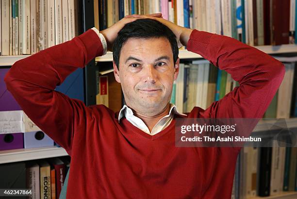 French economist Thomas Piketty speaks during the Asahi Shimbun interview on December 18, 2014 in Paris, France.