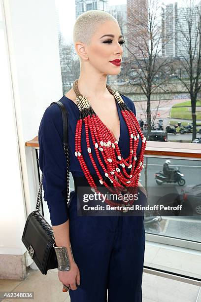 Singer Diese attends the Stephane Rolland show as part of Paris Fashion Week Haute Couture Spring/Summer 2015 on January 27, 2015 in Paris, France.
