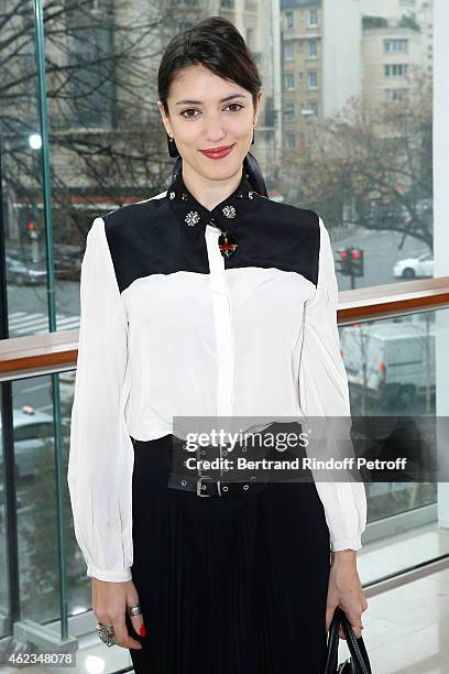 Actress Vanessa Guide attends the Stephane Rolland show as part of Paris Fashion Week Haute Couture Spring/Summer 2015 on January 27, 2015 in Paris,...