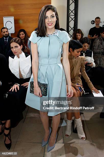 Razane Jammal attends the Stephane Rolland show as part of Paris Fashion Week Haute Couture Spring/Summer 2015 on January 27, 2015 in Paris, France.