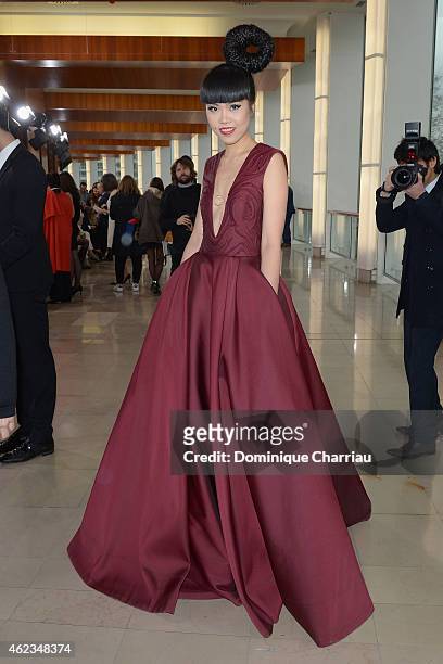 Jessica Minh Anh attends the Stephane Rolland show as part of Paris Fashion Week Haute-Couture Spring/Summer 2015 on January 27, 2015 in Paris,...