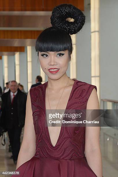 Jessica Minh Anh attends the Stephane Rolland show as part of Paris Fashion Week Haute-Couture Spring/Summer 2015 on January 27, 2015 in Paris,...