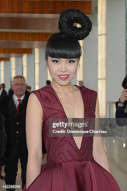 Jessica Minh Anh attends the Stephane Rolland show as part of Paris Fashion Week Haute-Couture Spring/Summer 2015 on January 27, 2015 in Paris,...