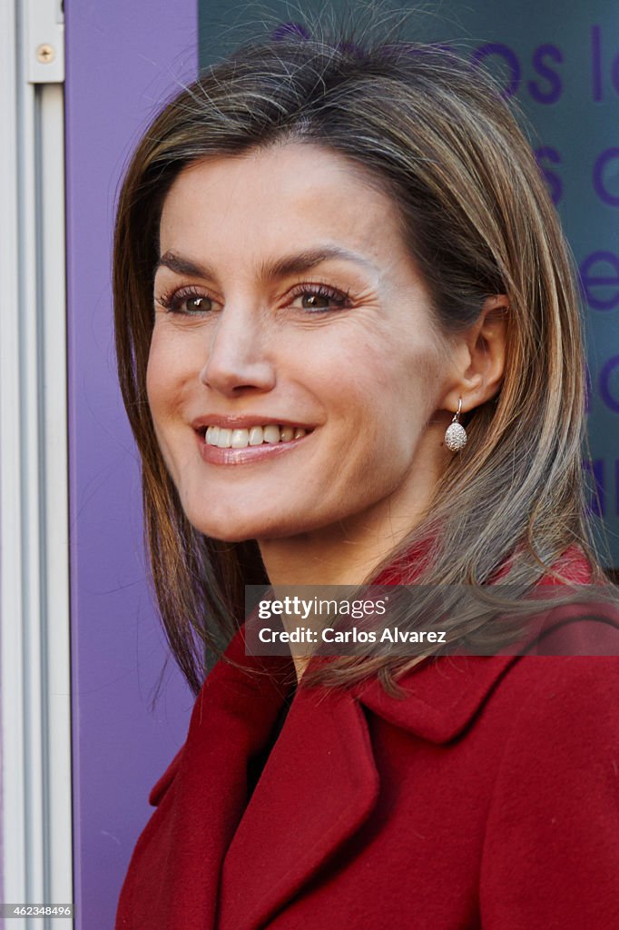 Queen Letizia Attends A Meeting at FEDER in Madrid