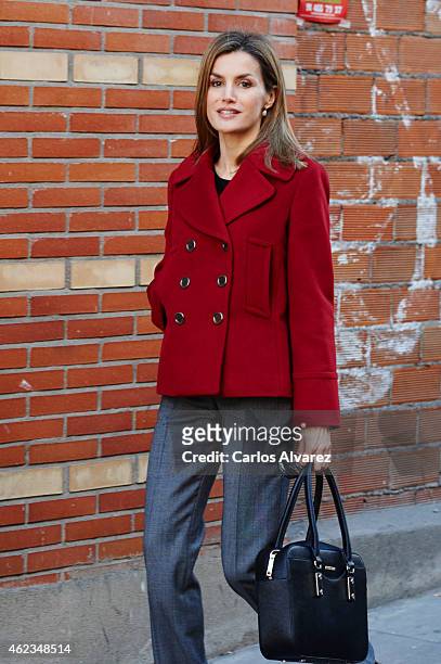 Queen Letizia of Spain attends a meeting at FEDER on January 27, 2015 in Madrid, Spain.