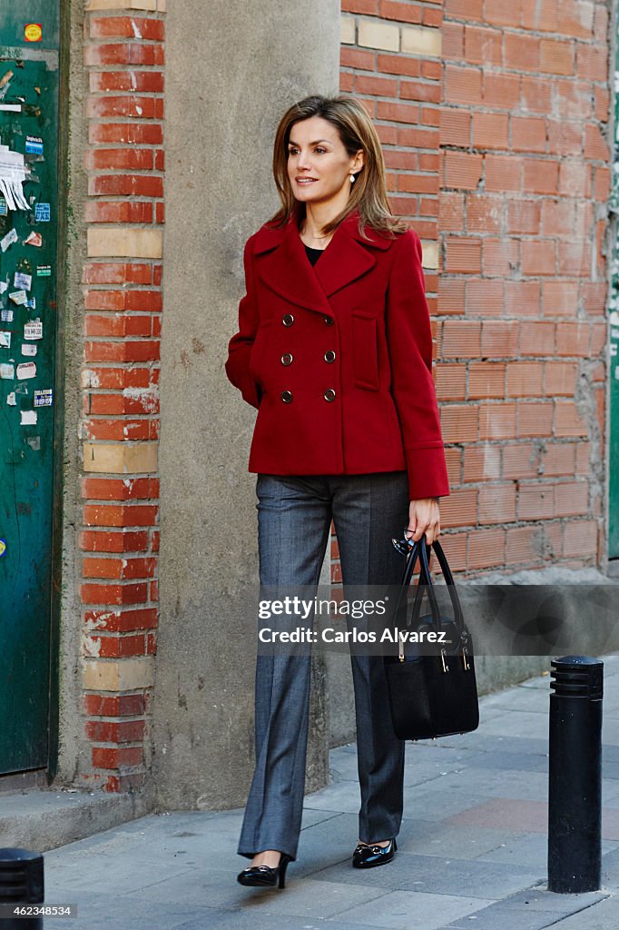 Queen Letizia Attends A Meeting at FEDER in Madrid