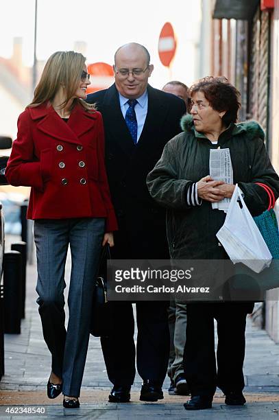 Queen Letizia of Spain attends a meeting at FEDER on January 27, 2015 in Madrid, Spain.