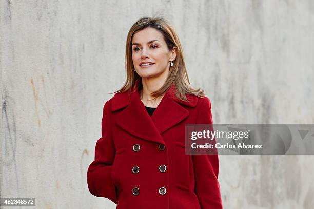 Queen Letizia of Spain attends a meeting at FEDER on January 27, 2015 in Madrid, Spain.