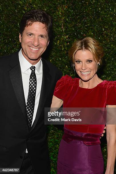 Scott Phillips and actress Julie Bowen attend the Fox And FX's 2014 Golden Globe Awards Party on January 12, 2014 in Beverly Hills, California.