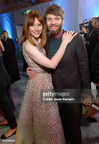 Actors Bryce Dallas Howard and Seth Gabel attend the Universal, NBC, Focus Features, E! sponsored by Chrysler viewing and after party with Gold Meets...