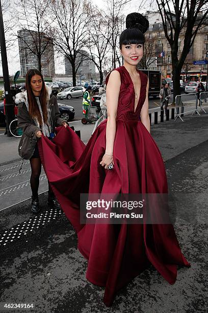 Jessica Minh Anh attends the Stephane Rolland show as part of Paris Fashion Week Haute Couture Spring/Summer 2015 on January 27, 2015 in Paris,...