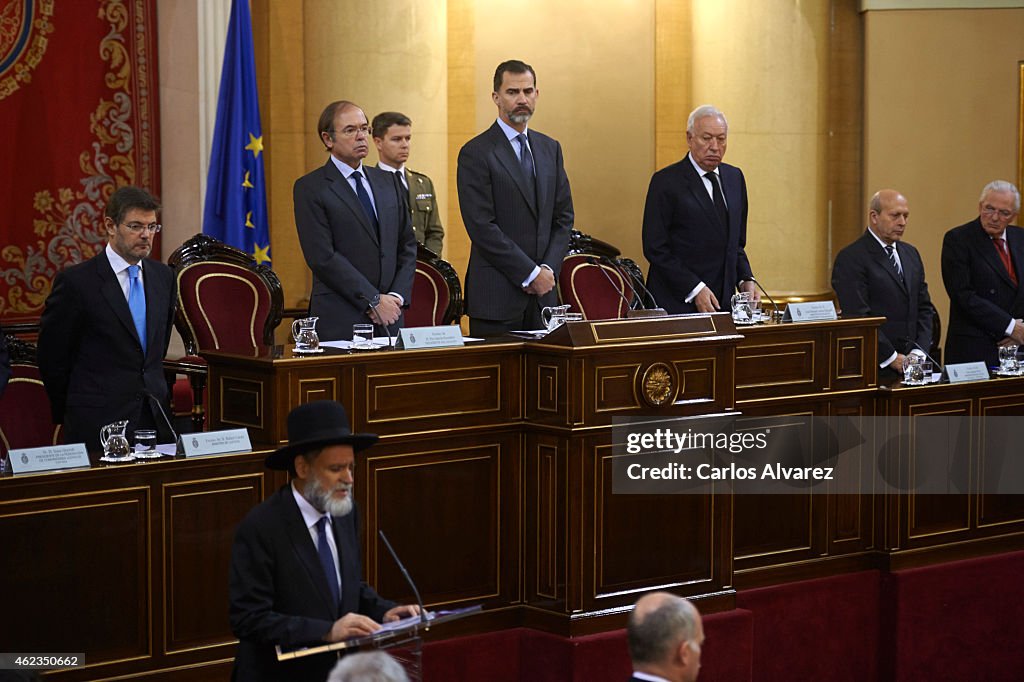 King Felipe VI Of Spain Attends A Commemoration of The Holocaust Event in Madrid