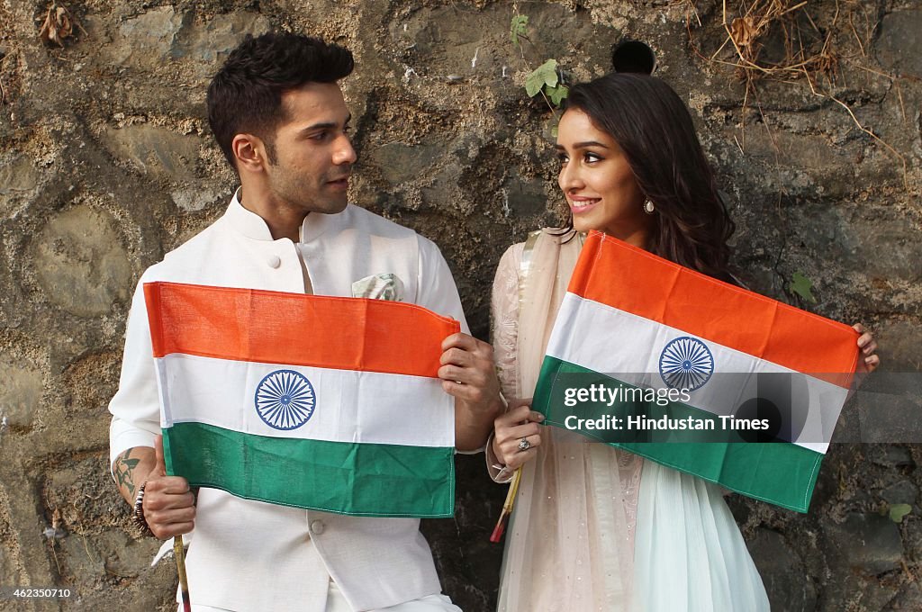 Profile Shoot Of Bollywood Actors Varun Dhawan And Shraddha Kapoor For Republic Day