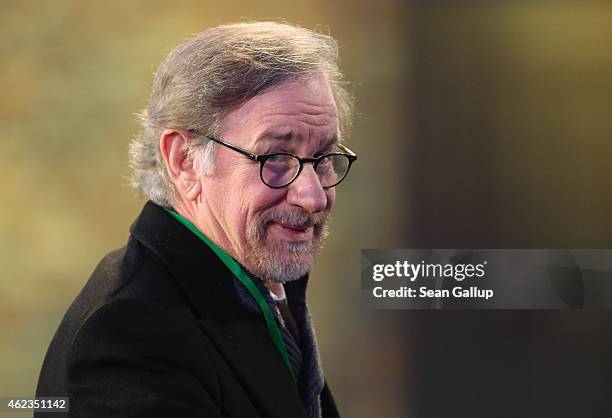 Film director Steven Spielberg attends ceremonies marking the 70th anniversary of the liberation of Auschwitz at the former Auschwitz-Birkenau...